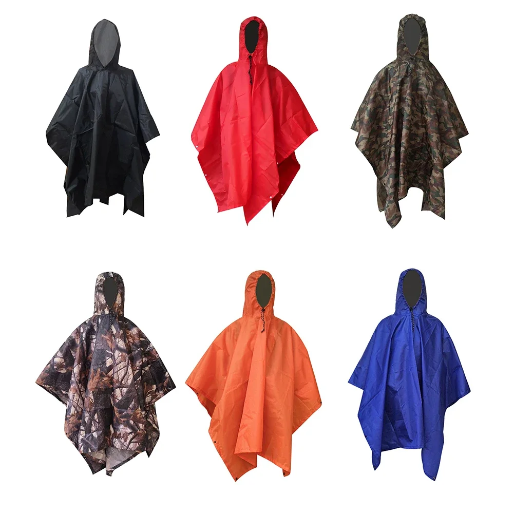 3 in 1 Waterproof Adult Long Raincoat Women Men Rain Coat Jacket Hooded Poncho for Outdoor Hiking Travel Fishing Rainwear Suit