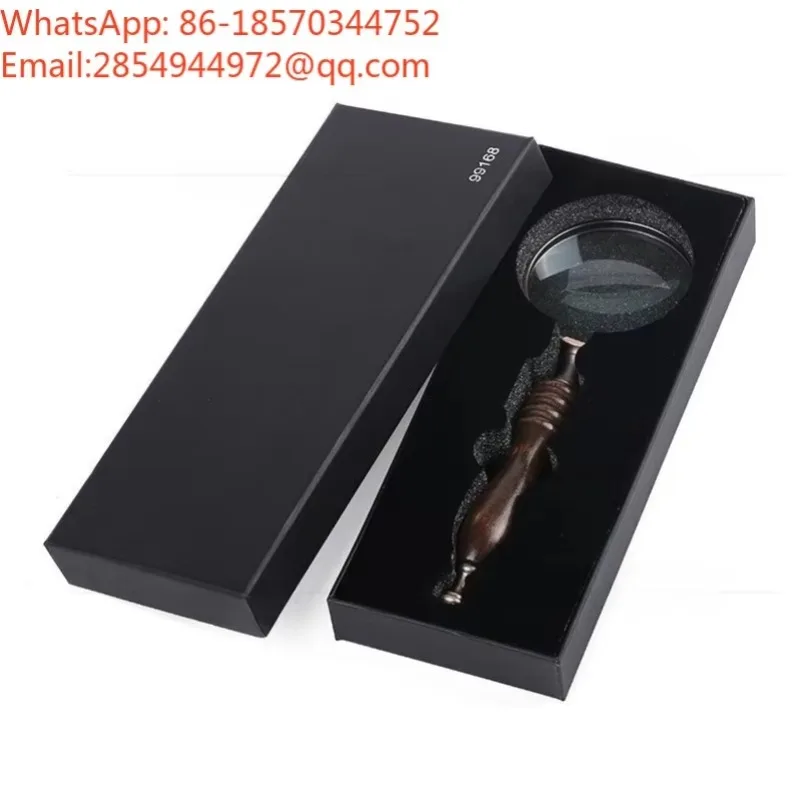 2027    99168 Classic Nostalgic Handheld Magnifier Metal Shell Retro Reading Appreciation Gift Magnifier
