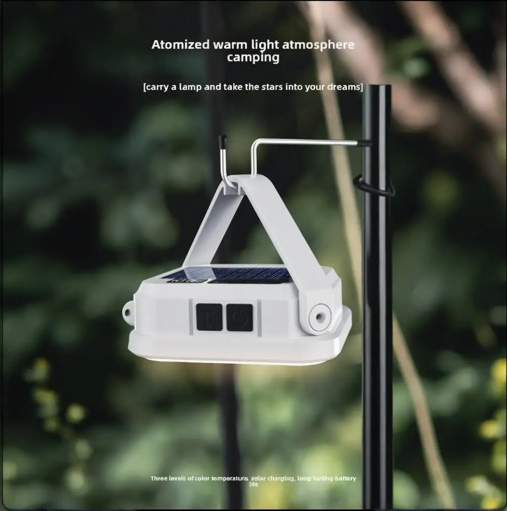 Emergency Lighting Solar Camping Light Portable Outdoor Tent Work SMD Rechargeable LED Hanging Lamp with Digital Power Display