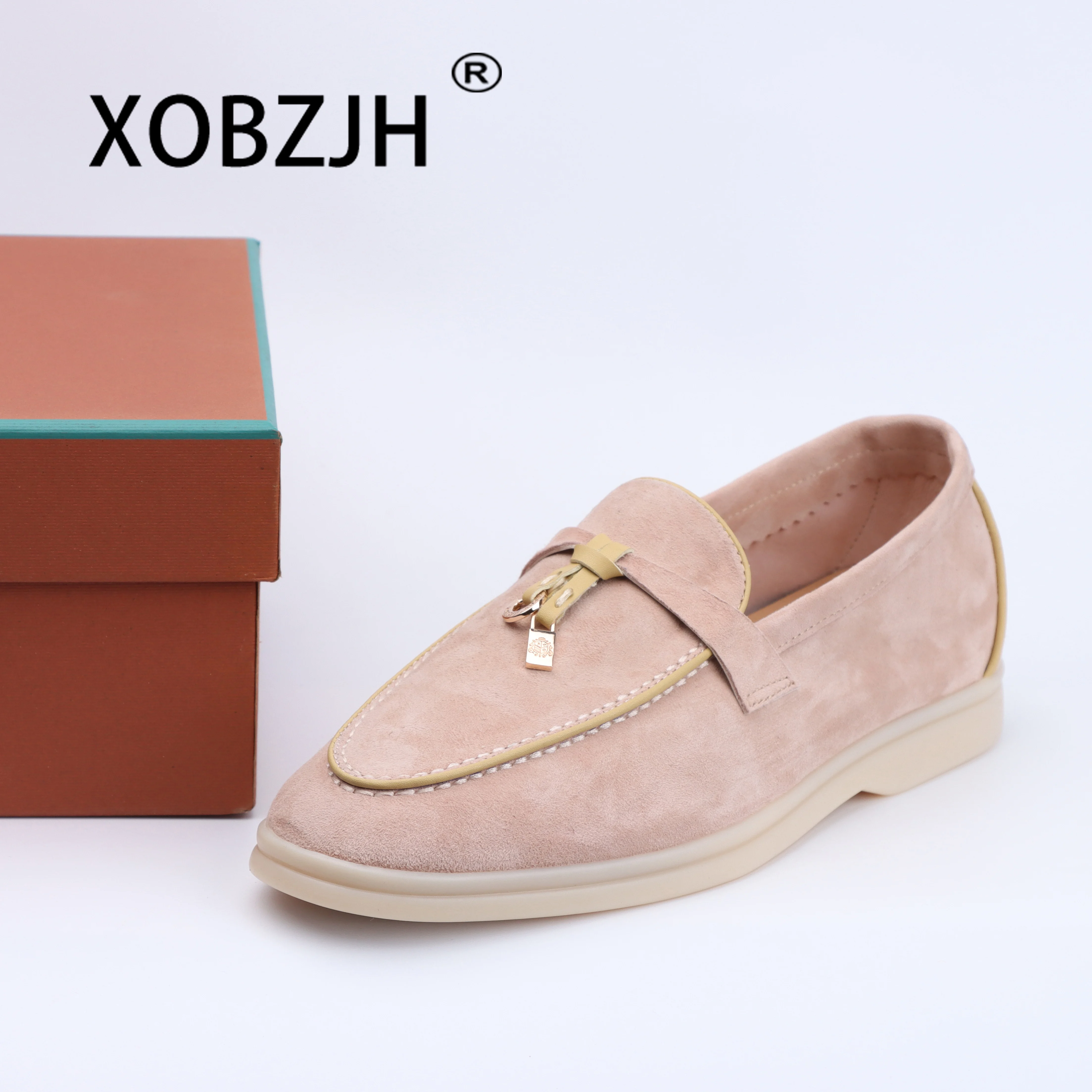 Suede Leather Women's Loafers  Spring and Autumn Casual Soft Sole Shoes High Quality Cashmere Fashion Trends Flat Shoes