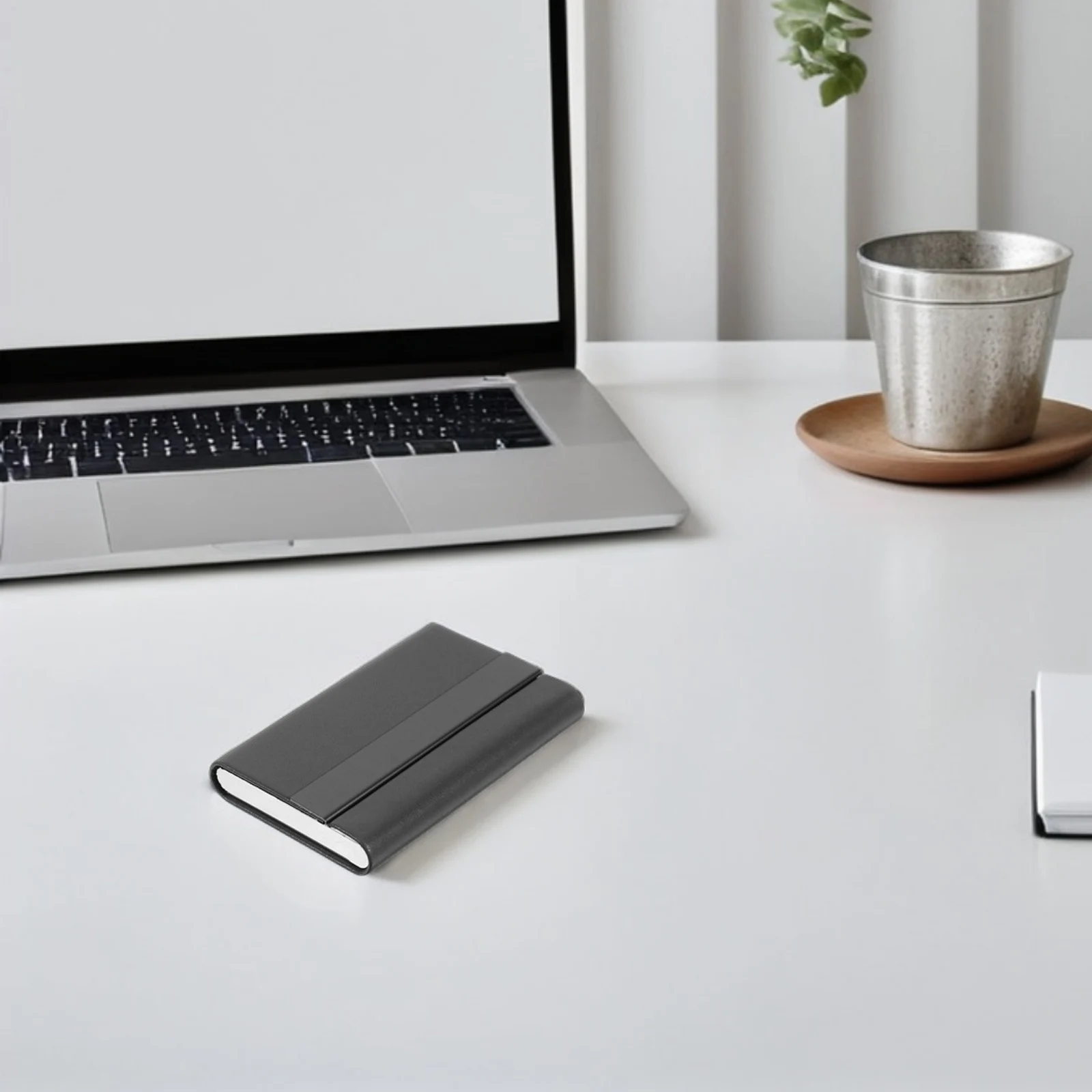

Imitation Business Card Box Organizer Case Holder Stainless Display Compact Microfiber Man