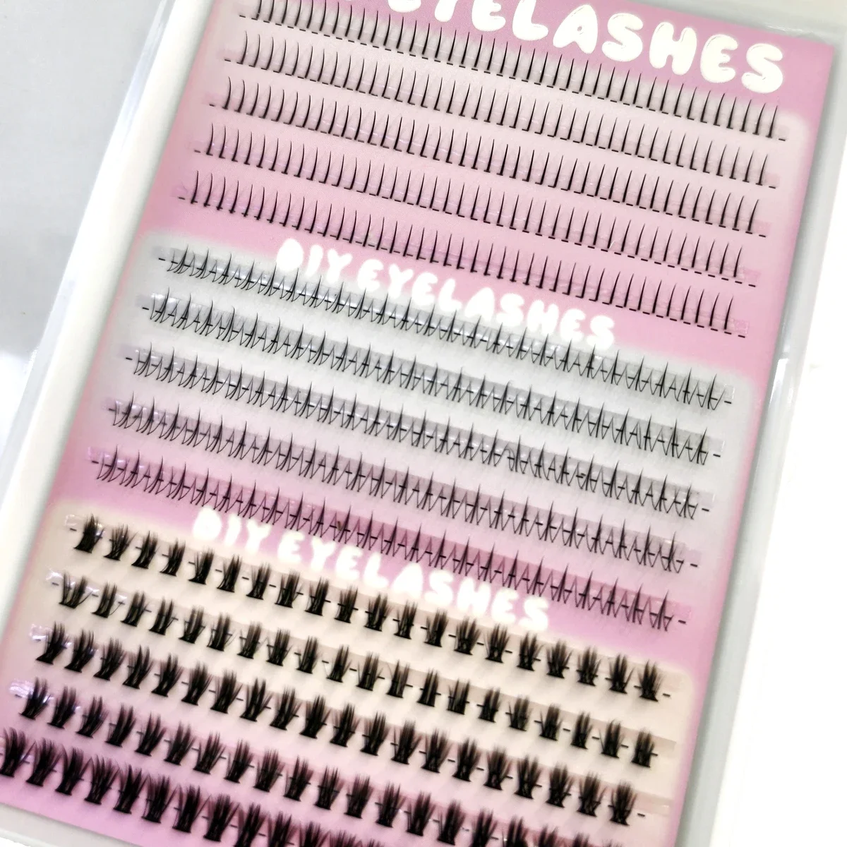 AMSDCN 3styleBottom 15rows  Lashes Extension Lower Eyelash Clusters  Individual Lashes DIY Wispy Natural Look Clear Band