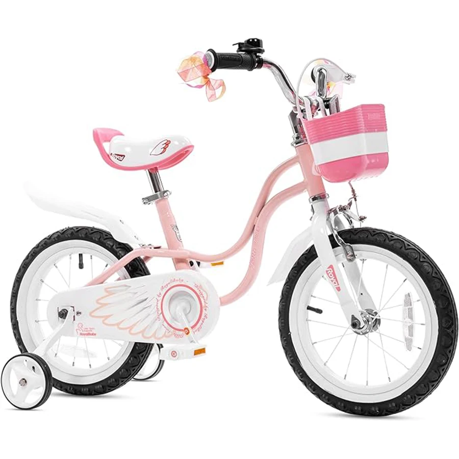 RoyalBaby Girls Princess Bike bici per bambini con ruote da allenamento cestino bambino principiante bicicletta per bambini rosa 16 pollici età 4-7 anni