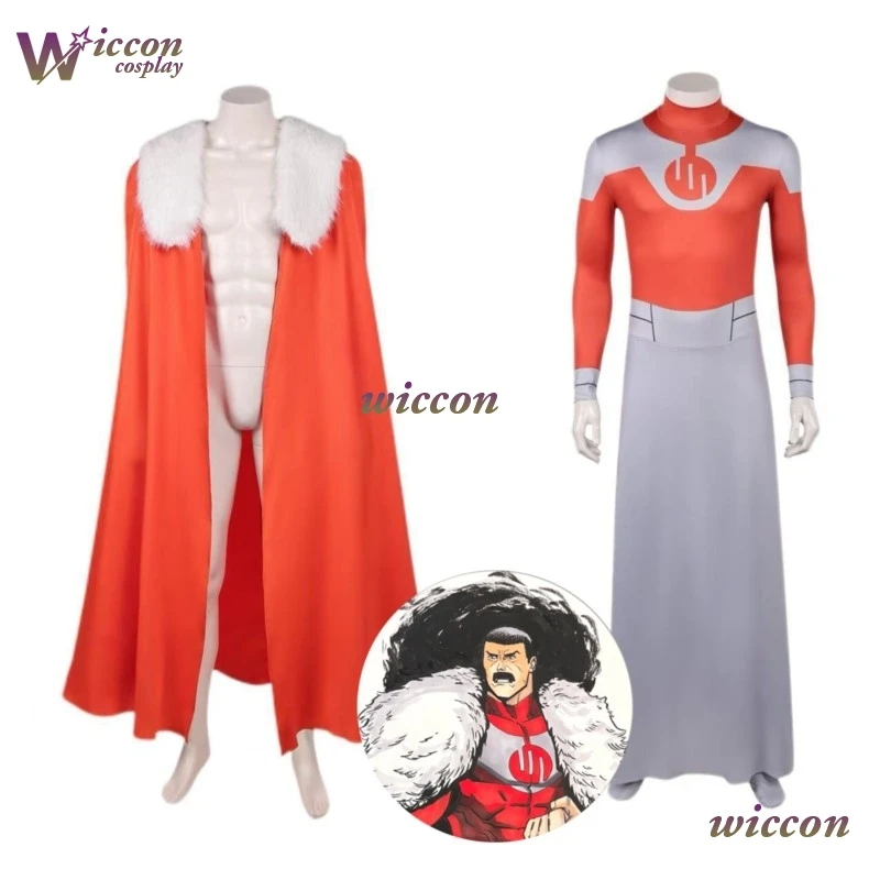 

usgz/ Cartoon Invinciblee Cosplay Thragg Cloak Jumpsuit Clothes Party Disguise Male Roleplay Halloween Costume Carnival Outfits