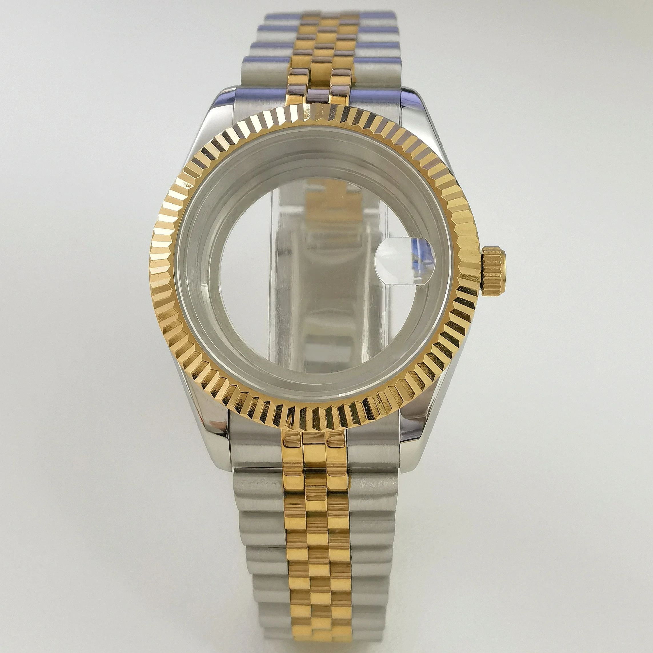 39 mm/36 mm poliertes Edelstahlgehäuse, geeignet für 28,5 mm Zifferblattzubehör, kompatibel mit 35 Automatikwerk