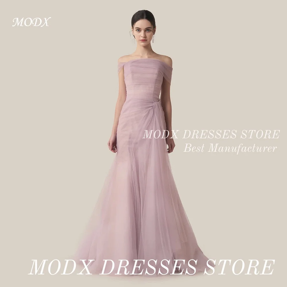 

MODX Elegant Korean Self-Wedding Dresses Off the Shoulder Floor-Length Wedding Party Gown Photo Shoot Customized Reception Gown
