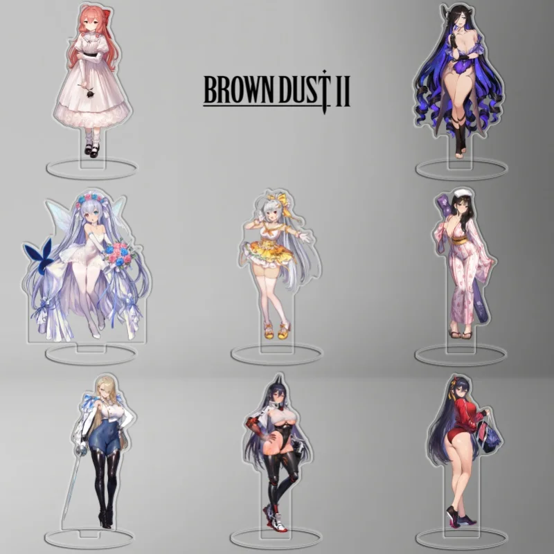 Browndust2 Acrylic Stand Arines Elpis Luvencia Wilhelmina Refithea Yuri Celia Anime Game Stand Standing Plates Gift Ornament Toy
