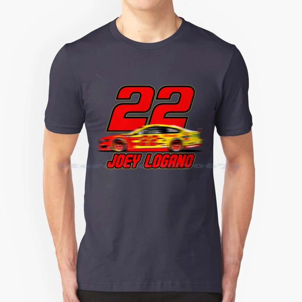 Joey Logano 22 Cup T Shirt 100% Cotton Tee Dale Earnhardt Chase Elliott Gplegend Jimmie Johnson Richard Petty Joey Logano 22 V8