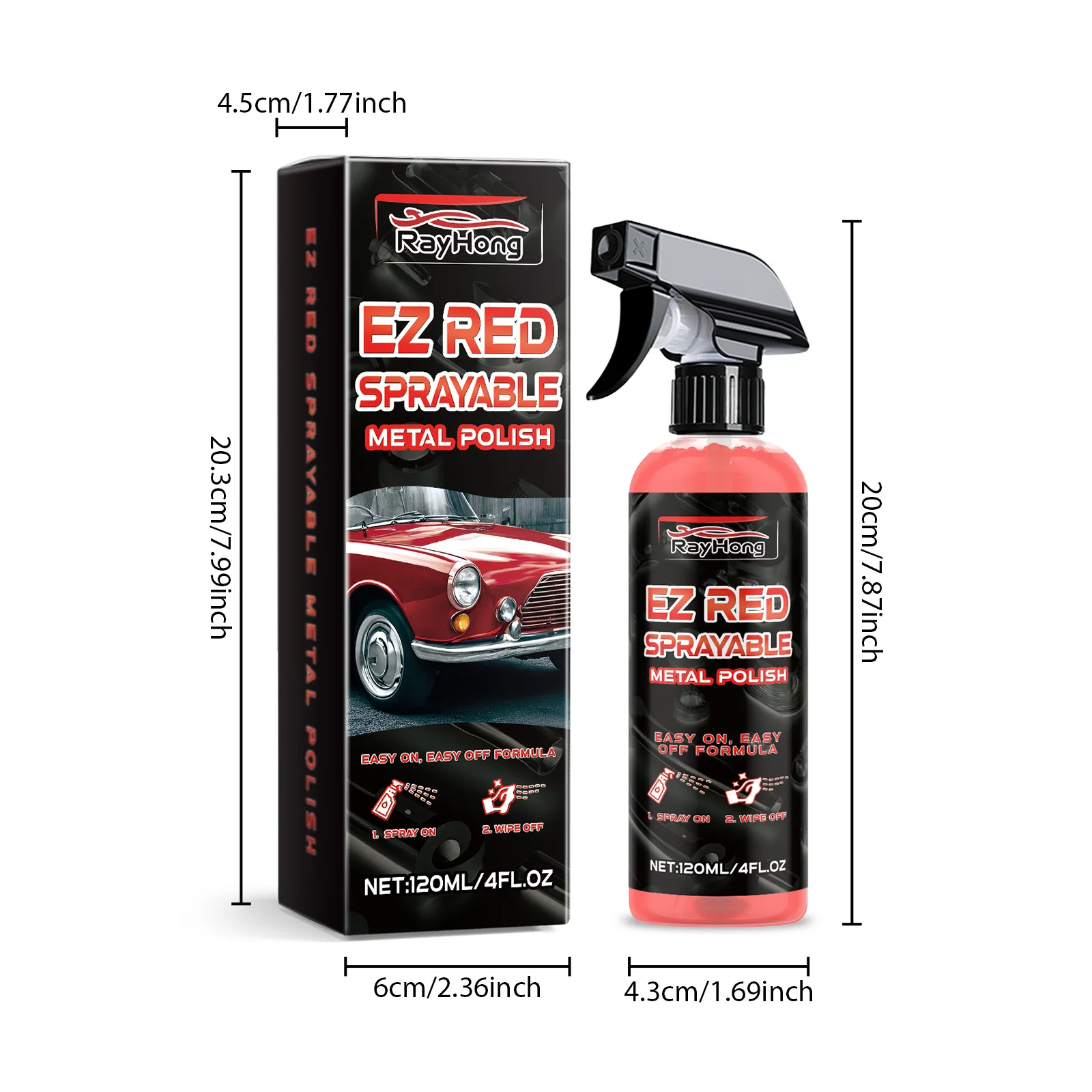 Professional Auto Metal Polish & Wheel Rim Cleaner, Car Interior Detailing Spray, Alloy Restoration Shine (120ml) image 4