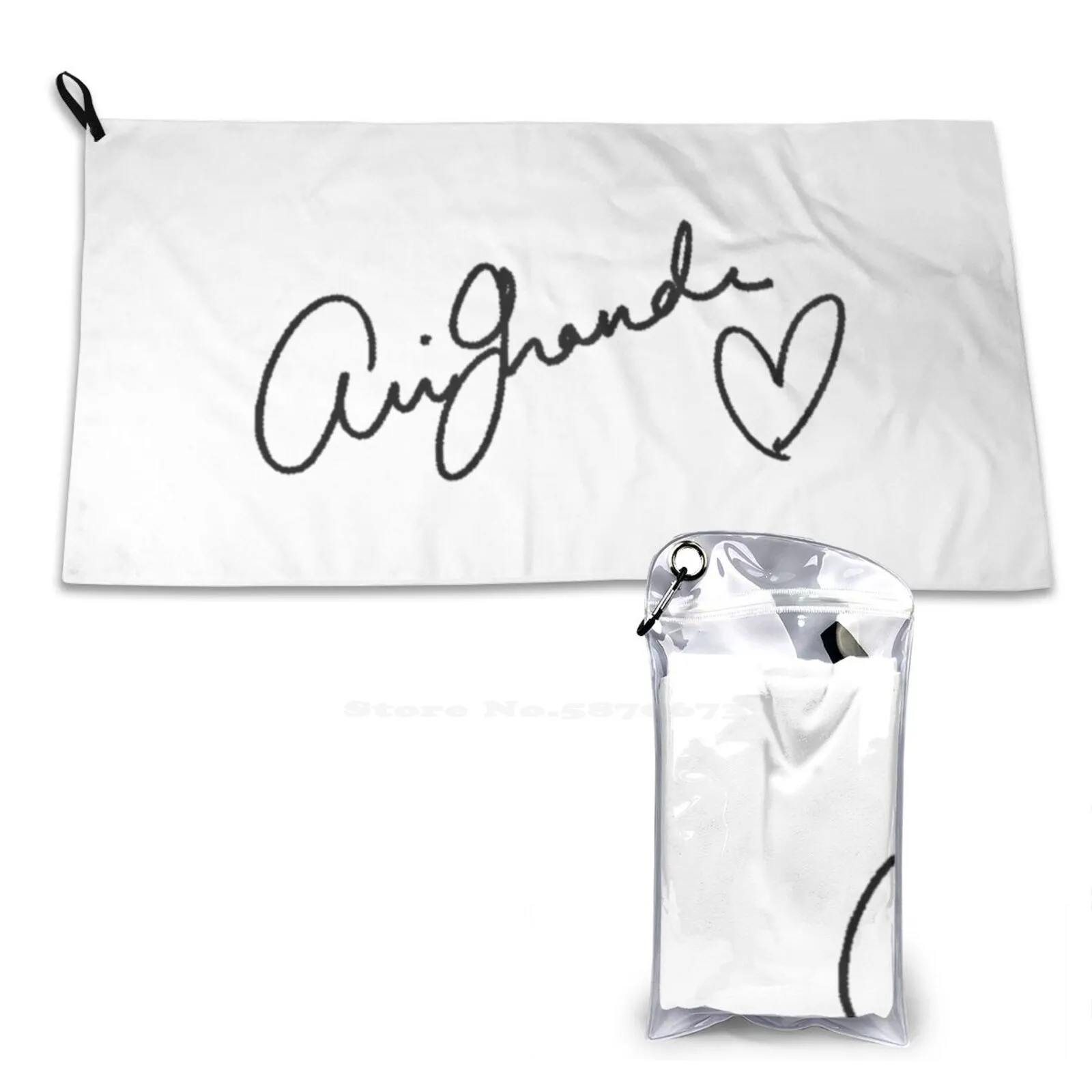 Ariana Signature Washcloths Bathing Face Towel Autograph Music Positions Thank U Next Sweetener Signature Song