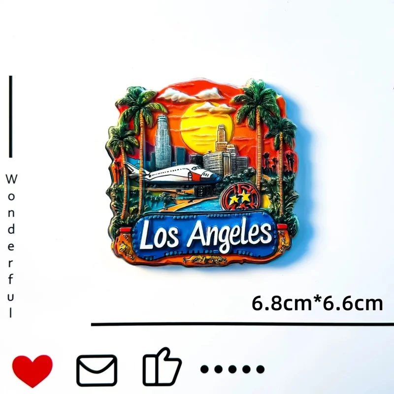 US Travel Souvenir 3D Resin Fridge Magnet New York Los Angeles Washington DC Liberty Statue Refrigerator Decor Gift