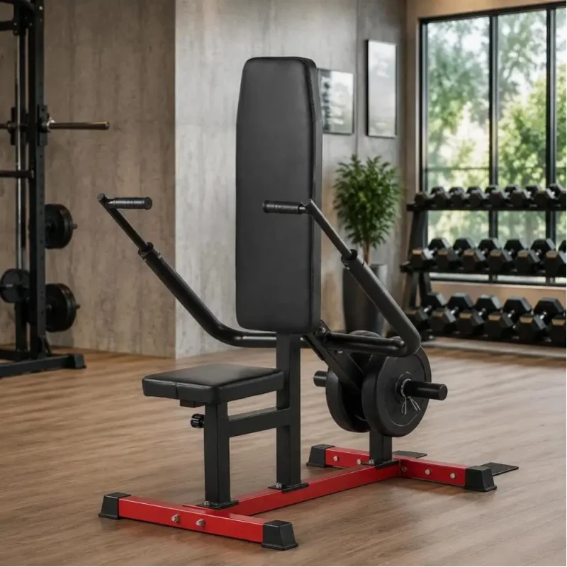 Sitzende Dip-Maschine, Trizeps- und Bizeps-Drückmaschine (204 kg Tragkraft) mit Kabelzugstange, verstellbarem Sitz und Rückenlehne, Brusttrainingsgerät, Oberkörper-Push-Fitness-Workout