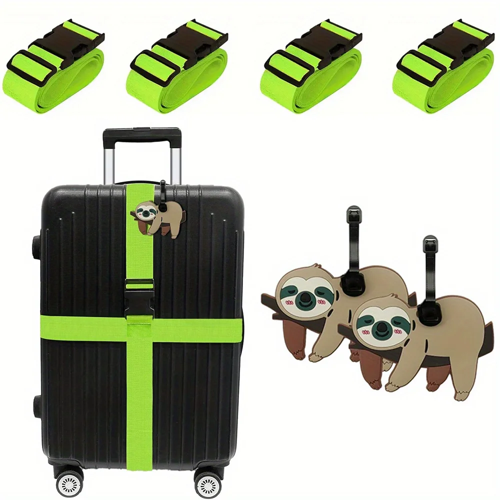 6팩 수하물 스트랩 수하물 태그 세트 여행용품 수하물 태그가 있는 여행 가방용 수하물 스트랩