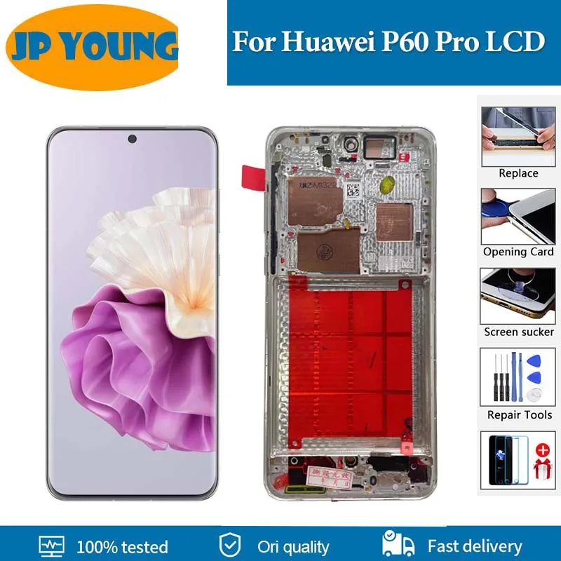 6,67 "OLED для Huawei P60 Pro, ЖК-дисплей, сенсорный экран, дигитайзер в сборе для Huawei P60 Pro, зеркальный дисплей, замена