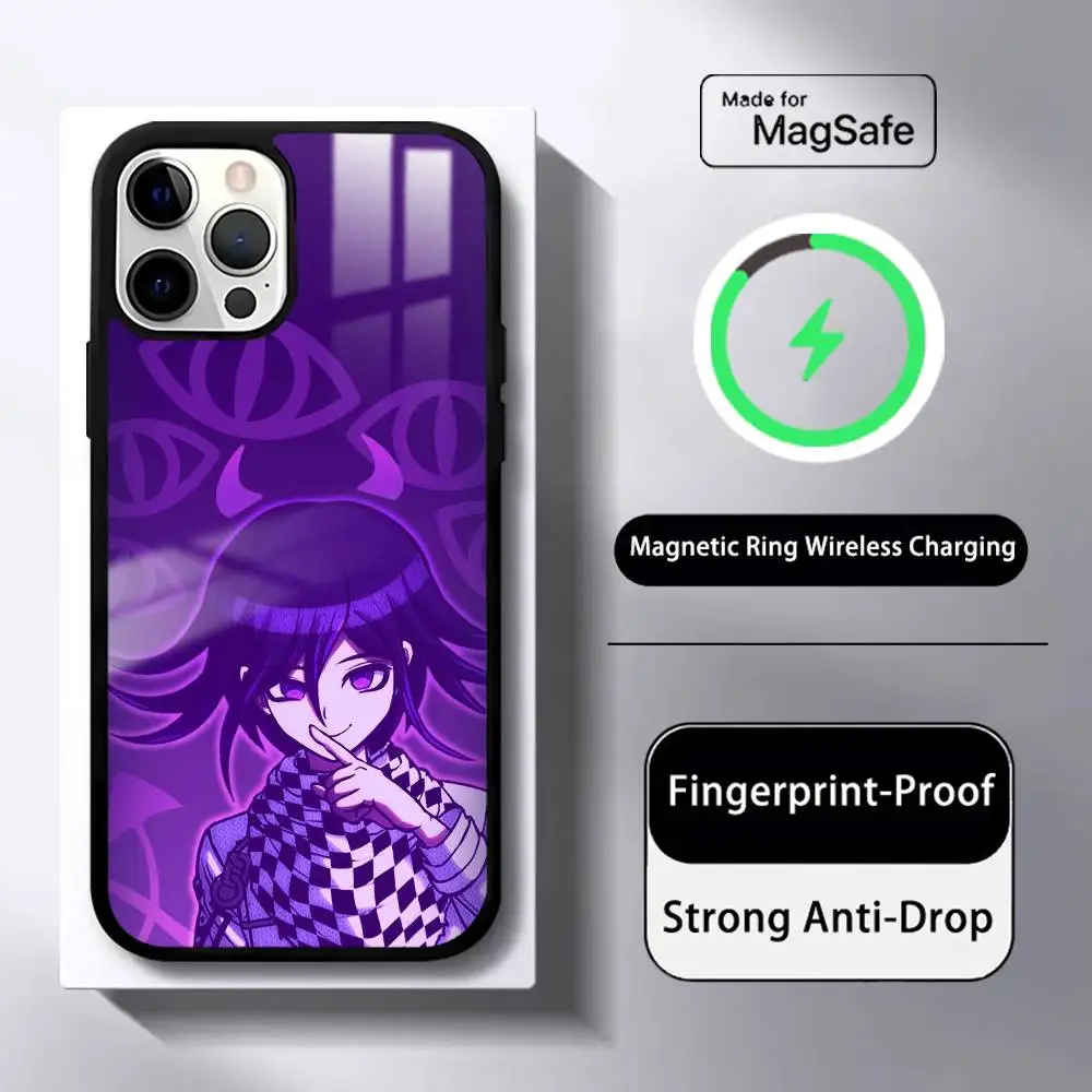 Danganronpa Kokichi Ouma Funda de teléfono MagSafe magnética para iPhone 16 15 14 13 12 11 Pro Plus Max Mini Funda de cargador inalámbrico
