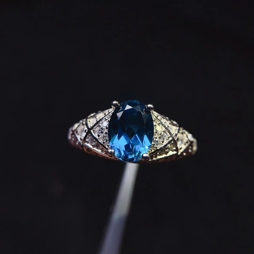 

Sophisticated Luxury Ring for Women Natural Blue Topaz in S925 Sterling Silver Expertly Designed By A Fashion Jewelry Designer