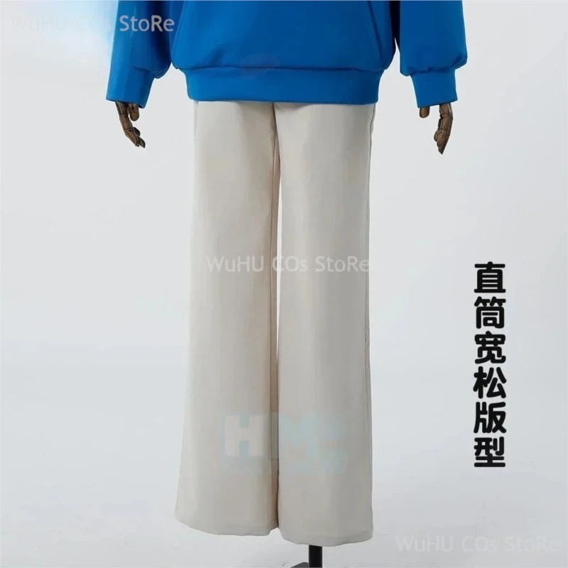 Anime Sakamoto Days Shin Asakura Cosplay Trousers Blonde Wig Anime Cosplay Costume Wig Blue Sweatshirts Uniform Outfit Halloween