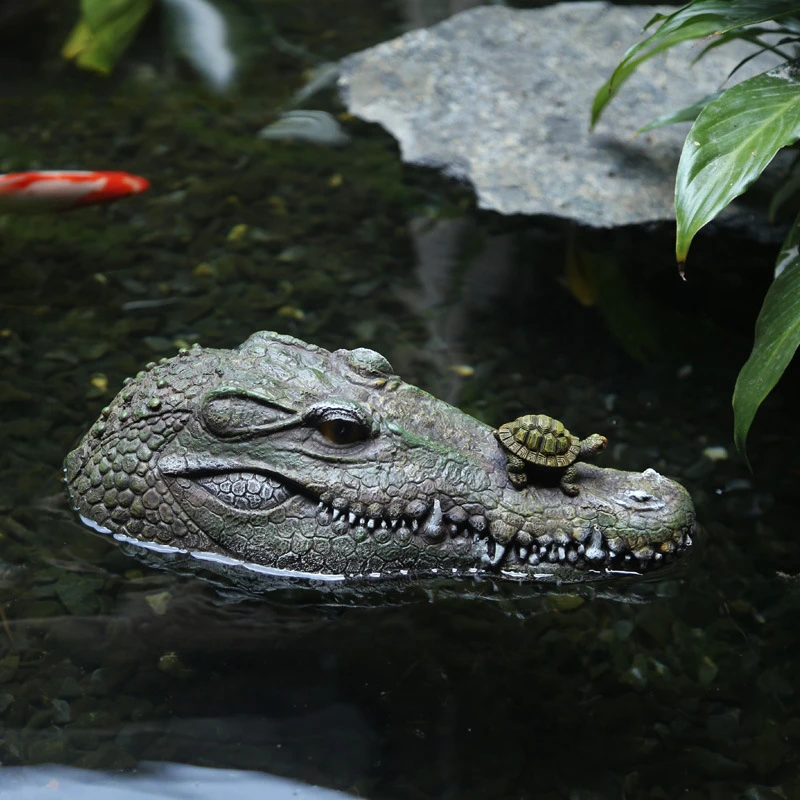 Outdoor Pond Garden Decoration and Landscaping Simulation Animal Duck Crocodile Floating Resin Floating Water Decoration