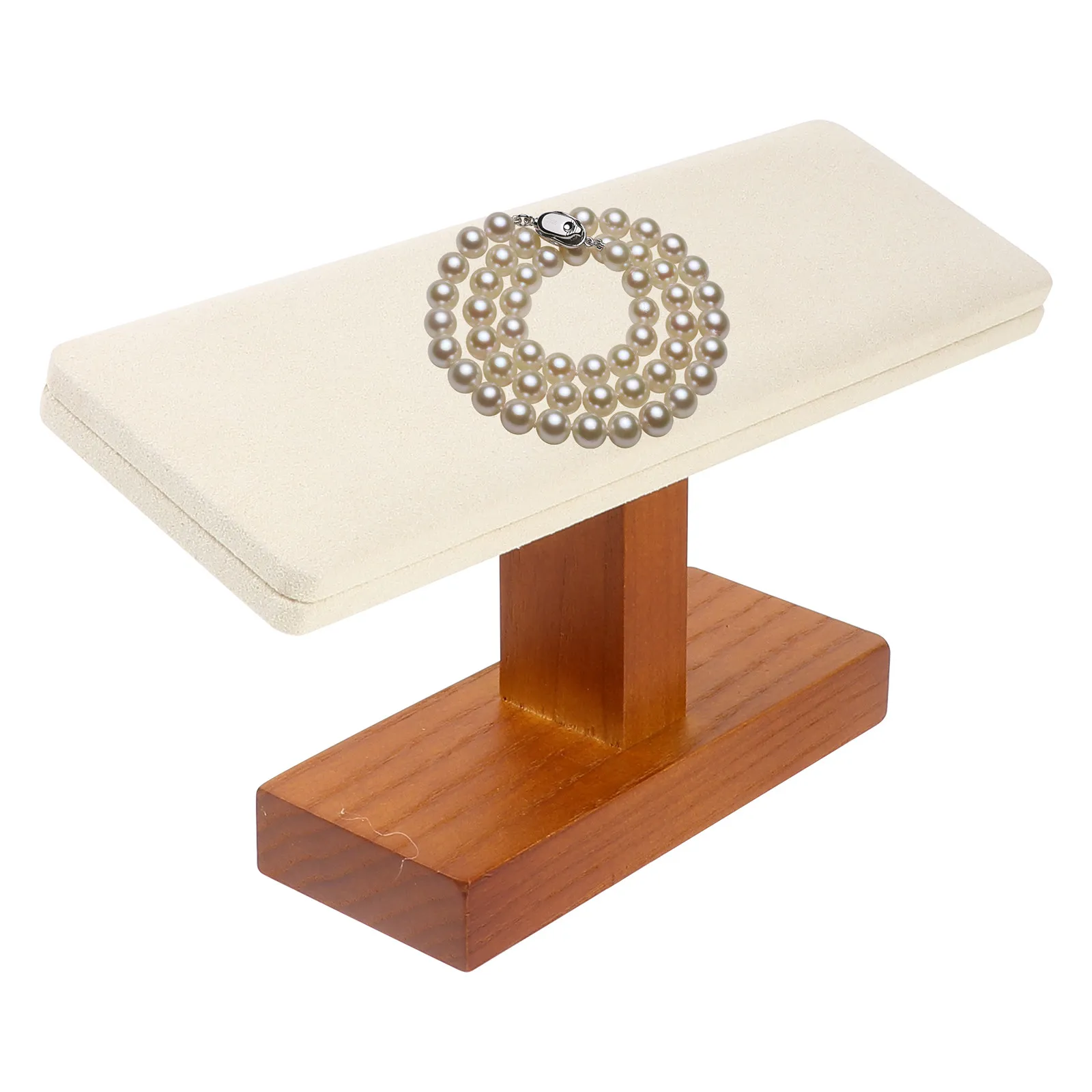 1Pcs Minimalist Solid Wood Jewelry Display Rack Compact Necklace Storage Stand for Home Office Trade Valentine