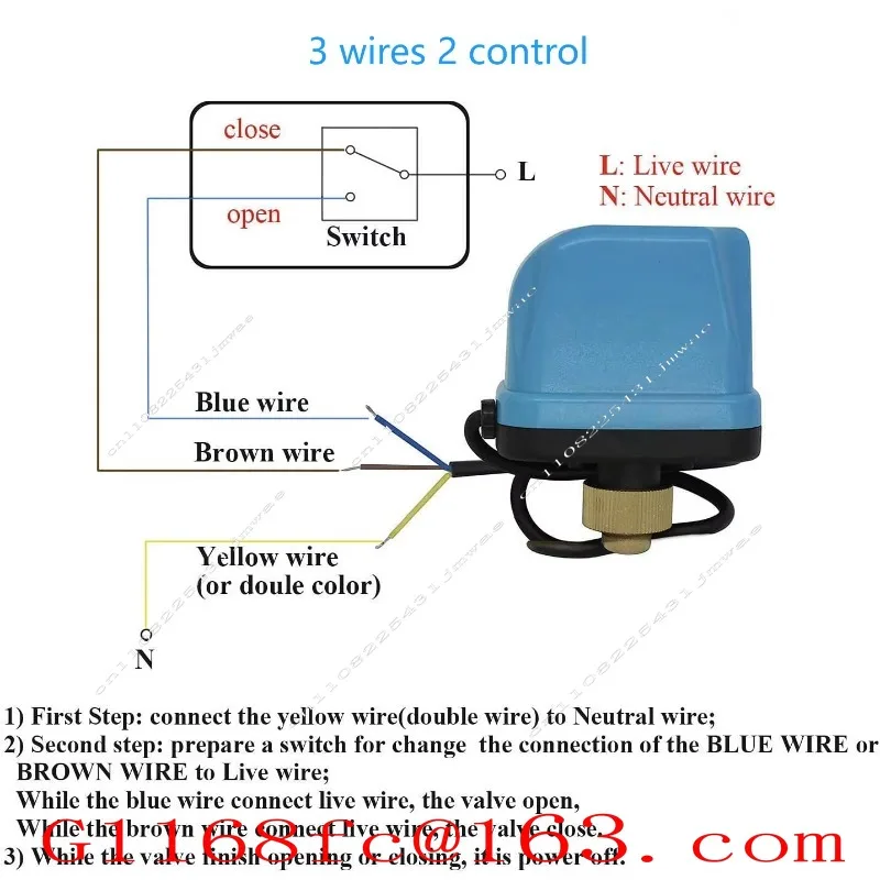 220V 110V 24V 12V 5v Three-wire Dual-control Two-way Electric Ball Valve