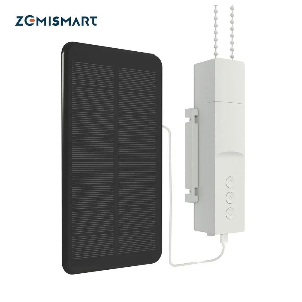 

2025Zemismart Новое обновление Tuya Zigbee Smart Roller Shade Driver Солнечная панель Жалюзи Мотор Питание от батареи Alexa Google Home