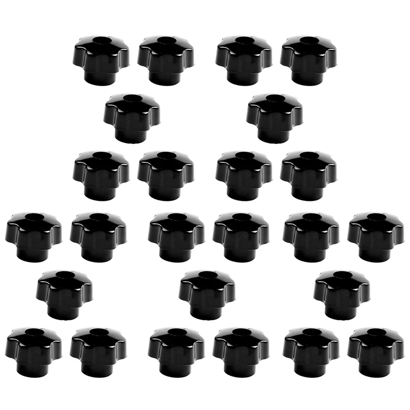 

25 Pieces Black Star Grip Knobs, Female Thread Diameter 8Mm, Head Diameter 40Mm