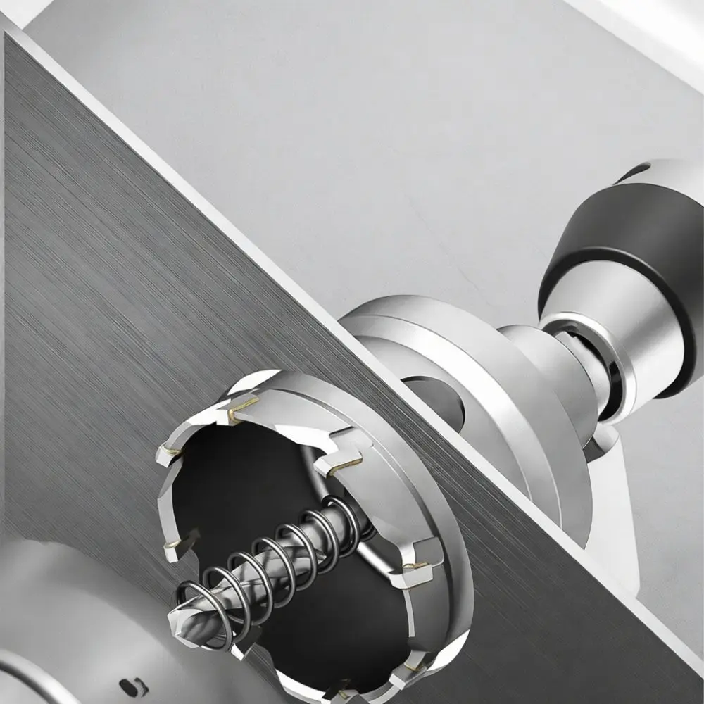 TCT Carbide Hole Saw For Hard Steel Metal Plate Drilling Industrial Grade Cutter Bits Reliable Heavy Duty Workshop Tool