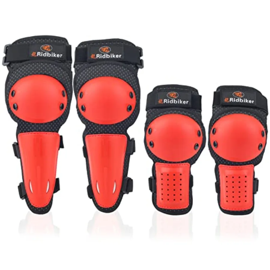 

Motocross Knee Shin Guard for Youth Anti-Slip 2 in 1 Protector Elbow Pads Adjustable Dirt Bike Gear Motorcycle Armor Set