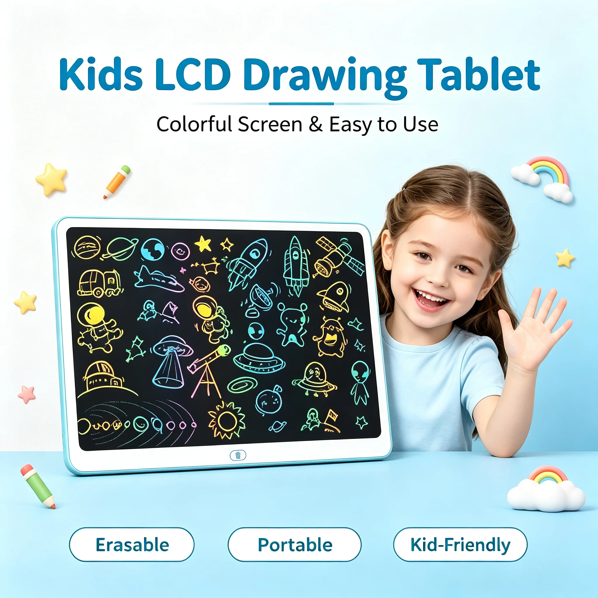 20インチLCD描画タブレット、ポータブル電子スケッチパッド - Learning Tablet Kids のレビューと価格