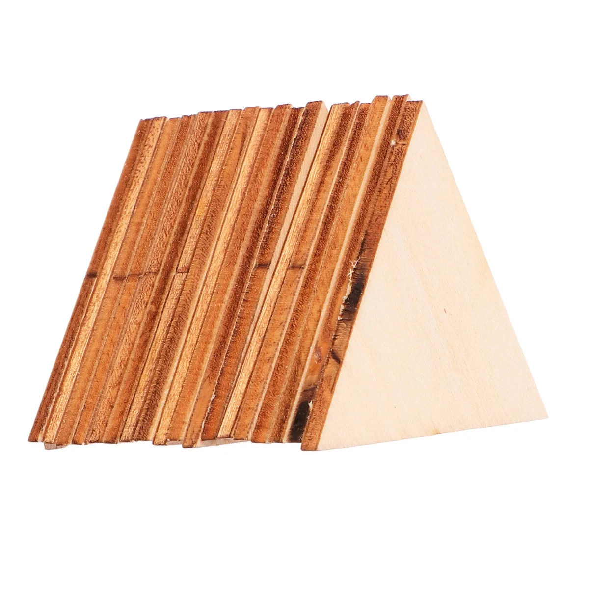 

60Pcs Triangular Wood Slices Premium Wooden Pieces DIY Crafts Smooth Double Sides for Birthday Halloween Party Favors