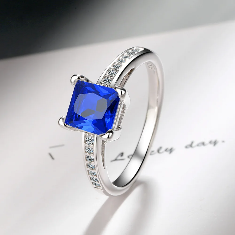 Women's 925 Sterling Silver Zircon Cocktail Ring, Elegant