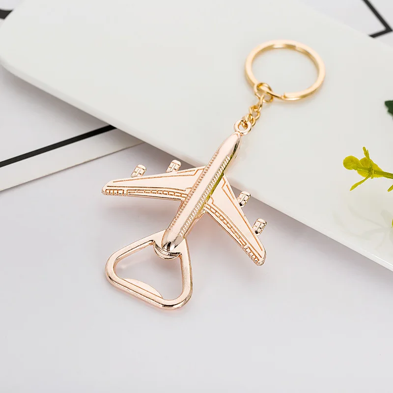 

1PCS Creative Aviation Aircraft Keychain Car Metal Key Ring Male And Female Key Chain Business Small Gifts Beer Opener Wall