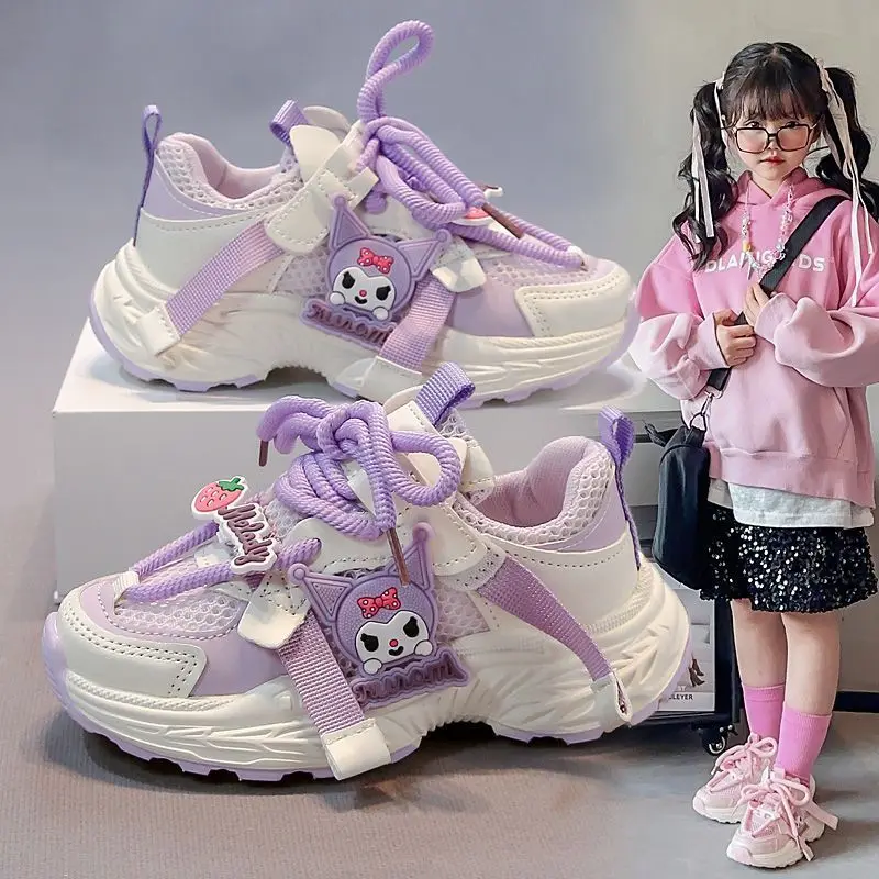 

Kawaii Kuromi Sanrio Student Cartoon Comfortable Sports Shoes Anti Slip Children Cute Running Shoes Birthday Gift for Girls