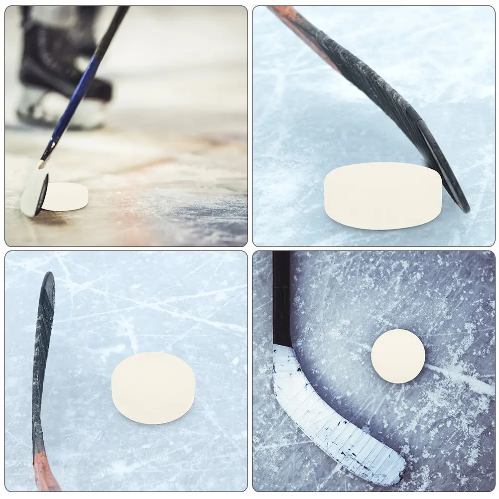 

4Pcs Official Regulation Ice Hockey Puck PVC Material Anti-Slip Texture Accurate Shots Passes Hockey Practicing Puck Training
