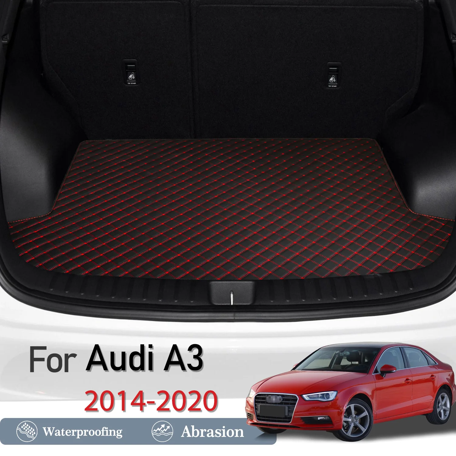 

New Artificial Leather Car Trunk Mat Rear Trunk Cargo Protective Mat Car Interior Accessories For Audi A3 2014-2020