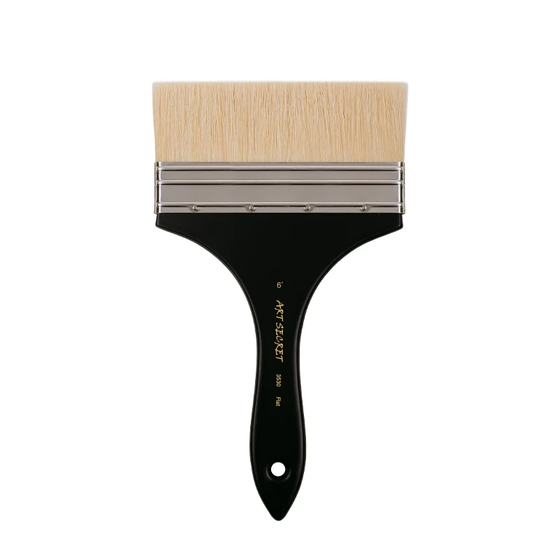 Artsecret-pincel multiusos No.3530, cerdas de pelo, mango negro acrílico, virola de latón, suministros de pintura artística, herramienta de artista