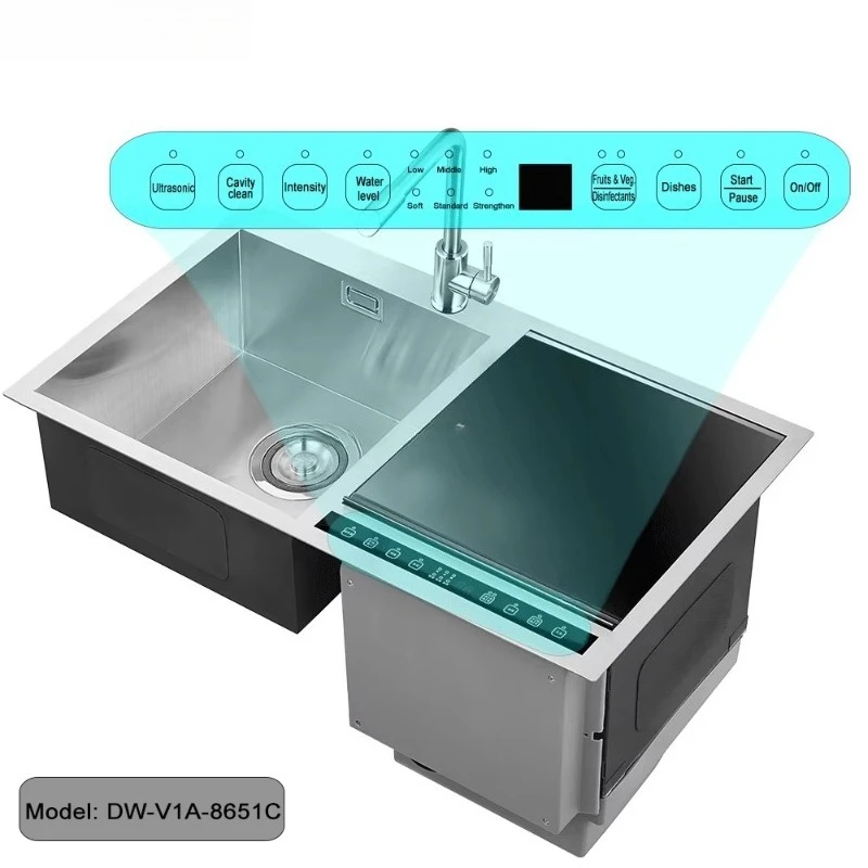 DW-V1A-8651C 2022 Automatic  Ultrasonic Dishwasher Dish Washing Machine Sink Dishwasher