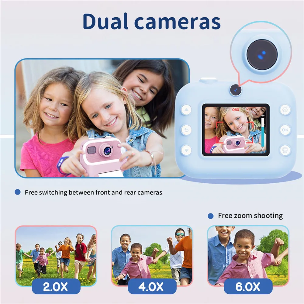 Children Camera 4800W High-definition Photo Video Selfie Instant Printing Camera 2.4\