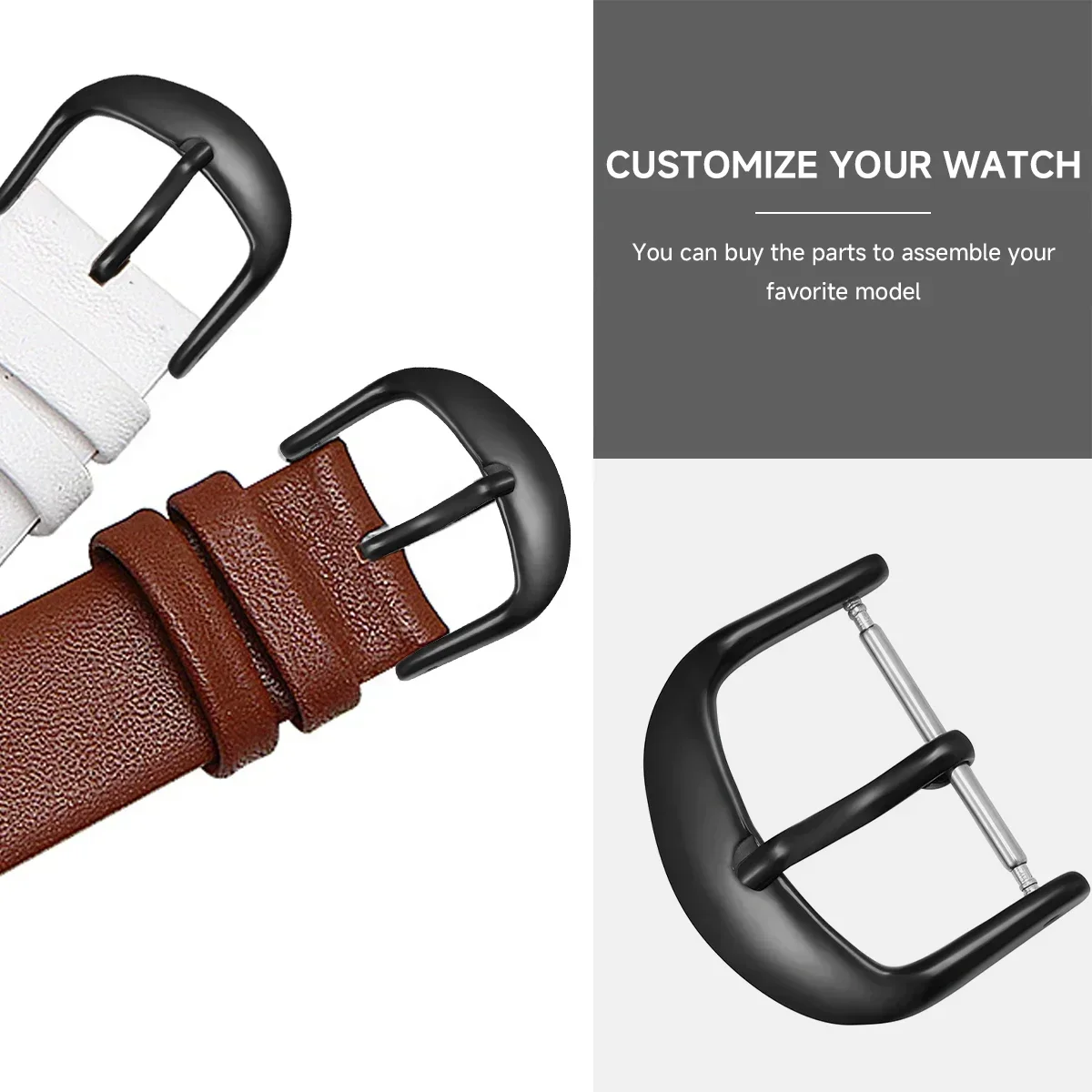 New 316L Solid Stainless Steel Watch Buckle Silver Gold Polished Watch Band Strap Clasp 10 12 14 16 18 20 22mm Clock Accessories