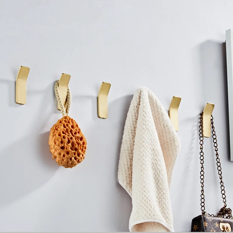 Multi-Purpose Brass Wall Hook Behind-door Key Cloth Hanger Bathroom Robe Towel Holder Rack Kitchen Hardware