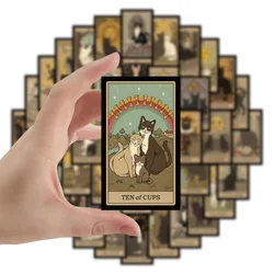10/30/53PCS Cat Black Base Tarot Cards Cartoon Sticker DIY Phone Laptop Luggage Skateboard Graffiti Decals Fun for Kid Gift