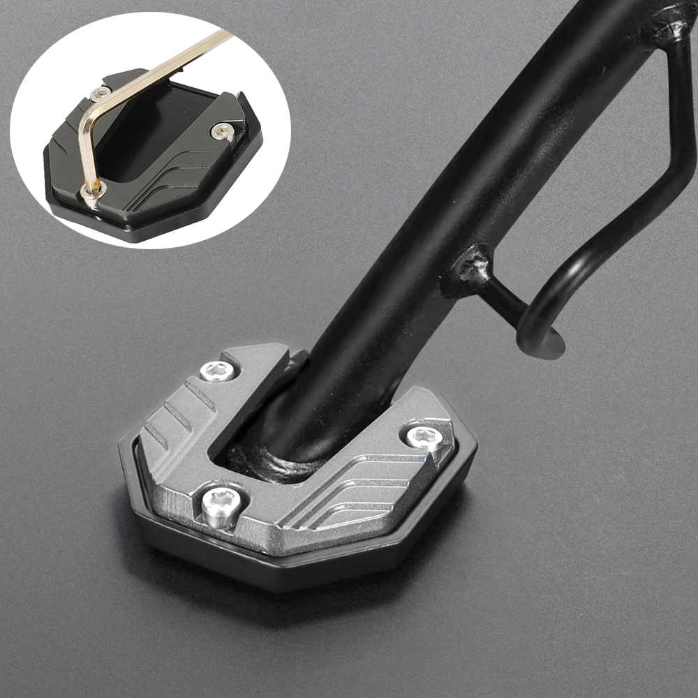 Universal Scooter Motorcycle Bike Kickstand Extender Foot Side Stand Extension Pad Support Plate Anti-skid Enlarged Base image 5