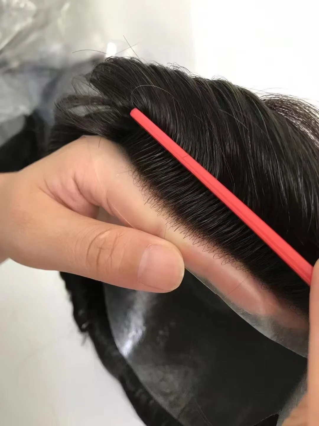 أفضل بيع 1b50 فضي رمادي 100% شعر مستعار بشري متين 6 بوصة خط شعر طبيعي غير مرئي شعر مستعار رقيق للغاية للرجال