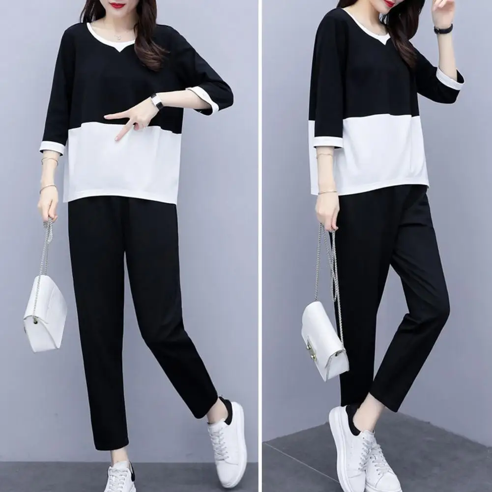 

New Spring Summer Two-Piece Set Women Korean Loose Large Size Tracksuit Female Clothing Casual Ladie Pant Suit Outfit