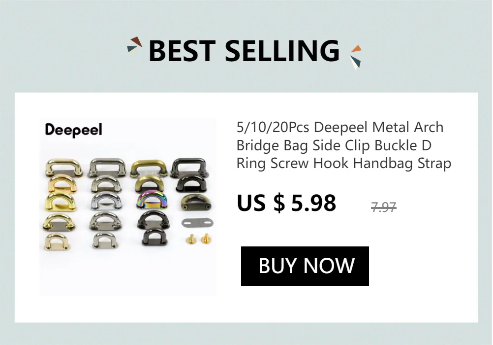 5/10Pcs Deepeel Metal Arch Bridge Bag Side Clip Buckle D Ring Screw Hook Handbag Strap Handle Connect Clasp Bags Accessories