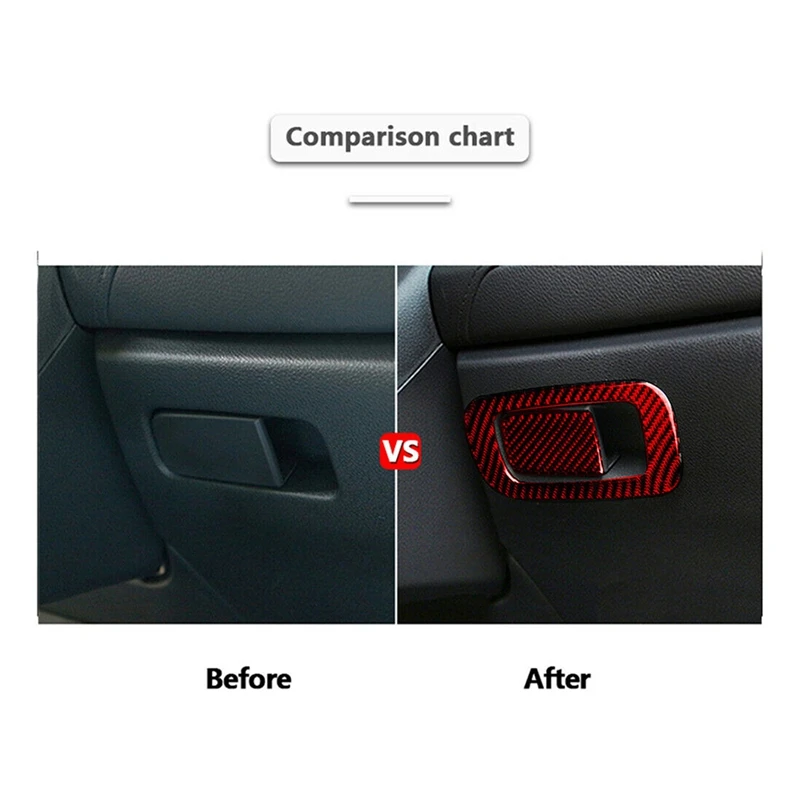 Maniglia interruttore Trim Sticker maniglia auto interruttore accessori ABS fibra di carbonio rossa per Honda Civic 10Th Gen 2016 2017 2018 2019