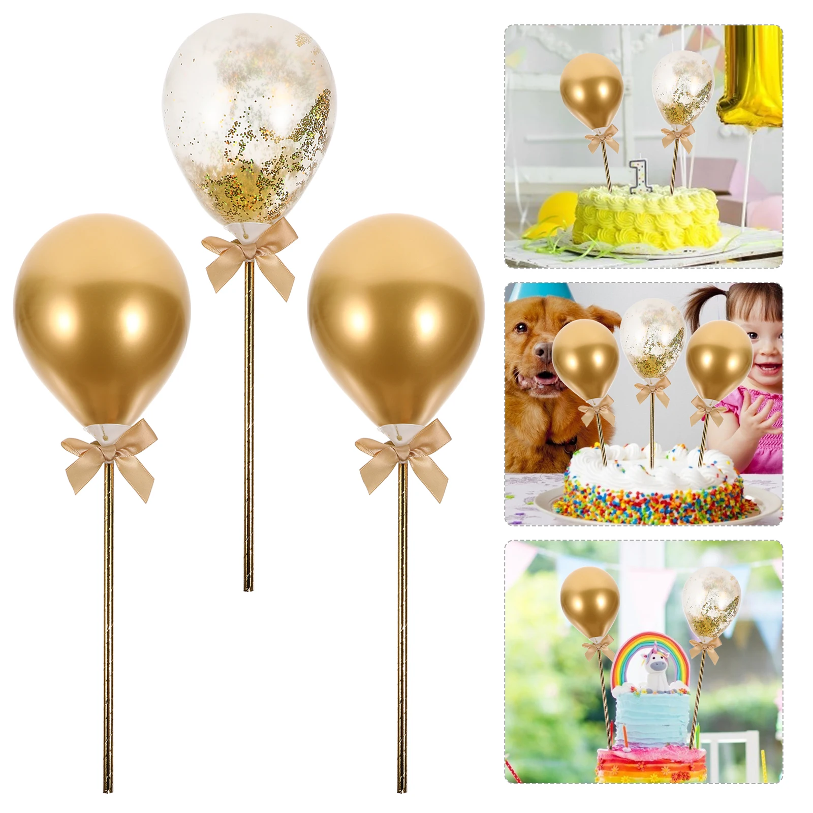 

1Set Balloon Cake Cupcake Toppers Exquisite Design Lightweight Beautiful Appearance Decor Balloon Cake Topper Cupcake Topper