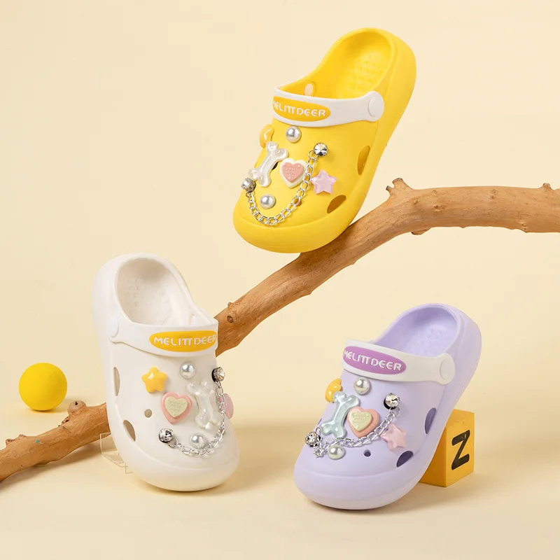 Cave Shoes, Baby Middle Children, Bright Label Slippers, Summer Girls, Breathable Soft Soled Sandals, Fashion Sandals