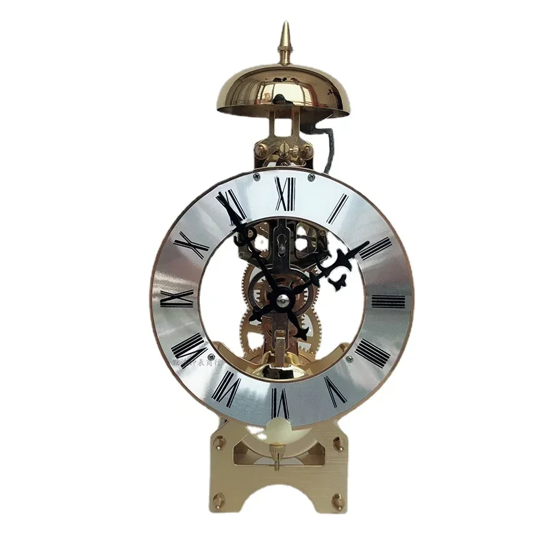 

Retro Copper Mechanical Table Clock Gold Metal Desk Clock Tabletop Clockwork Vintage Living Room Desktop Clocks Home Decoration