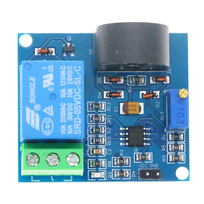 AC Current Detection Sensor Module 5V 12V 24V Relay Protection Module 5A Over-Current Overcurrent Protection Switch Output